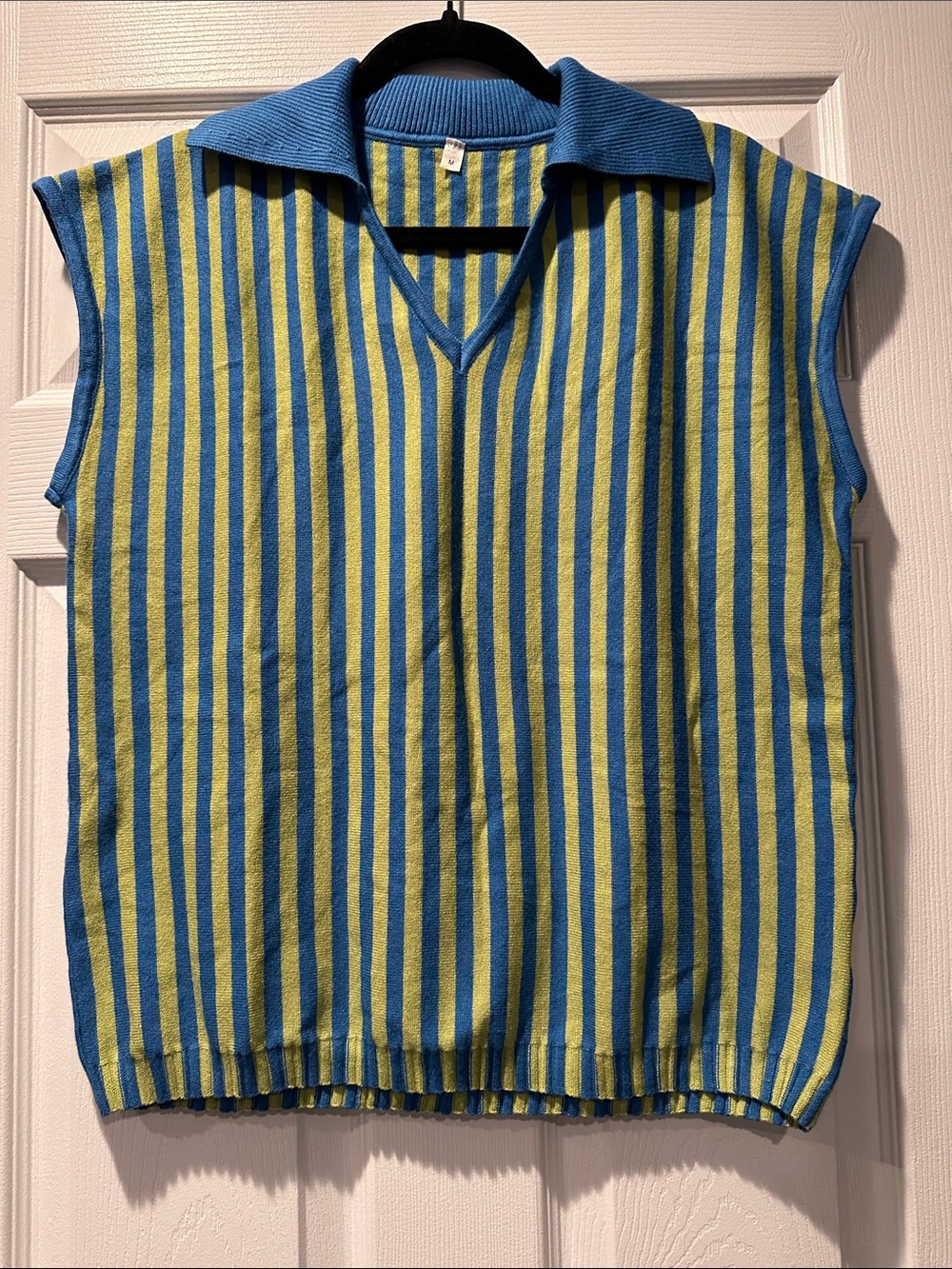 Blue and Yellow Striped Vest